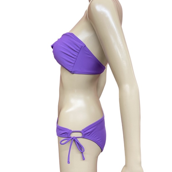 O’Rageous Two Piece Strapless Hip Hugger String Bikini Size M/L - Picture 2 of 7